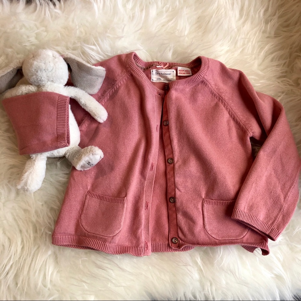 Toddler girl cardigan blush
